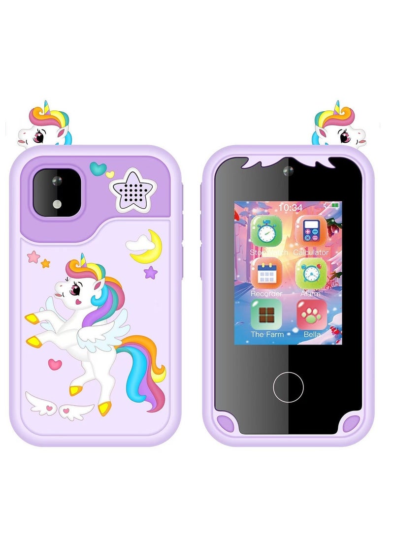 Kids Smart Phone Magical Learning Adventures Await! The Purple Unicorn Smartphone - Dual Cameras, Games, Music & Fun! Perfect Gift for Kids! - Image 1